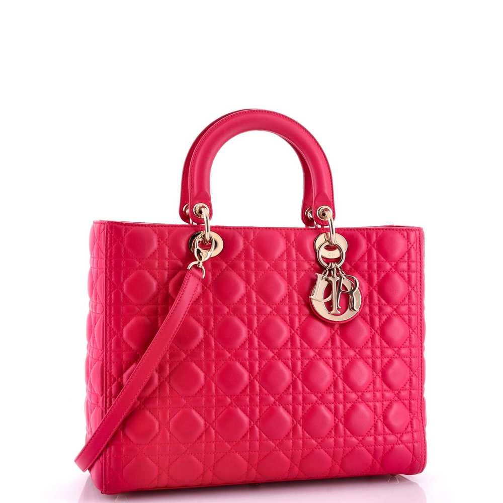 Christian Dior Lady Dior Bag Cannage Quilt Lambsk… - image 2