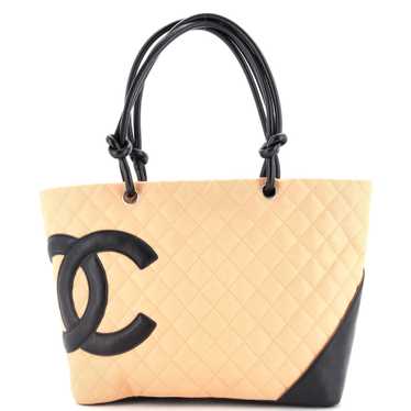 CHANEL Cambon Tote Quilted Leather Large