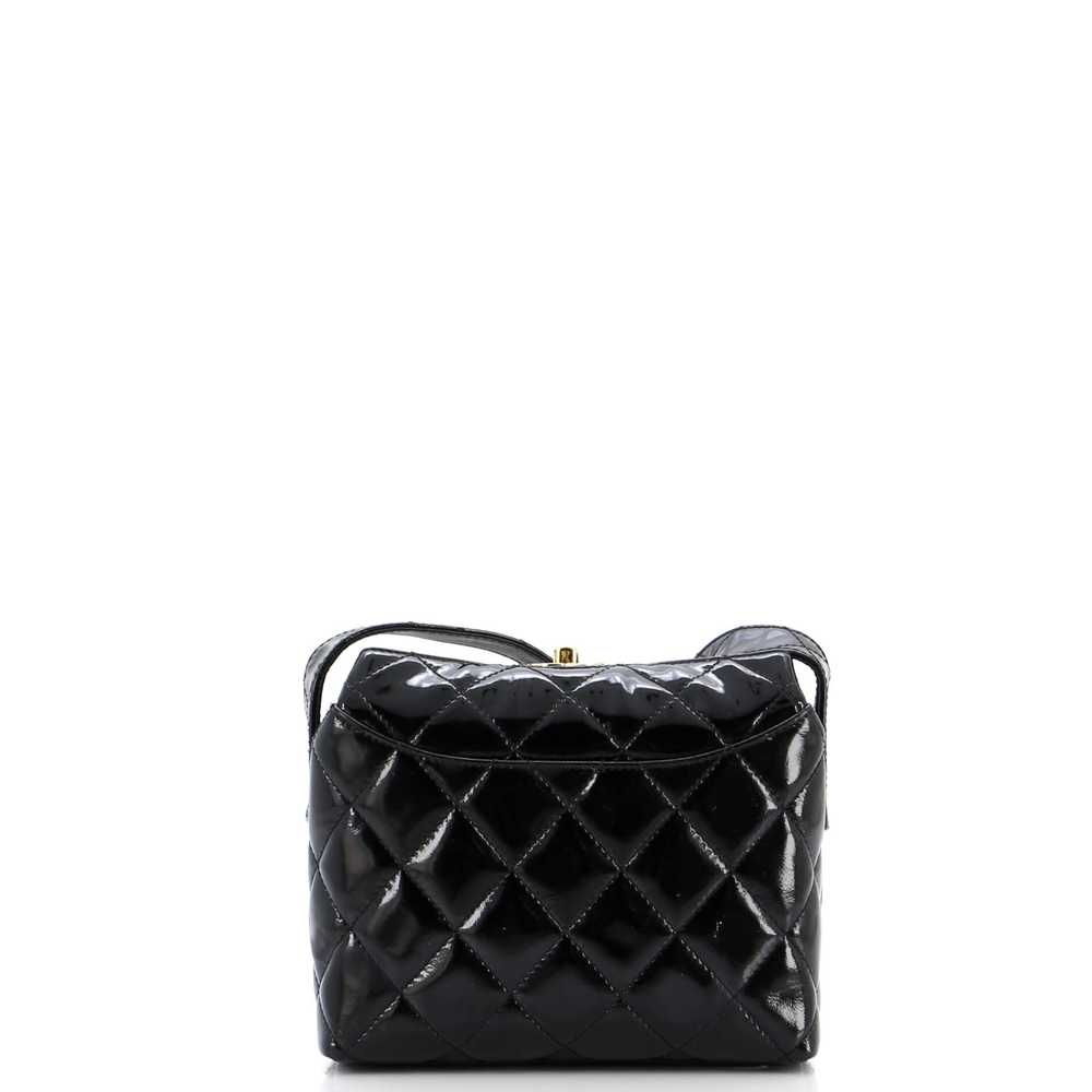 CHANEL Vintage CC Turnlock Box Bag Quilted Patent… - image 4