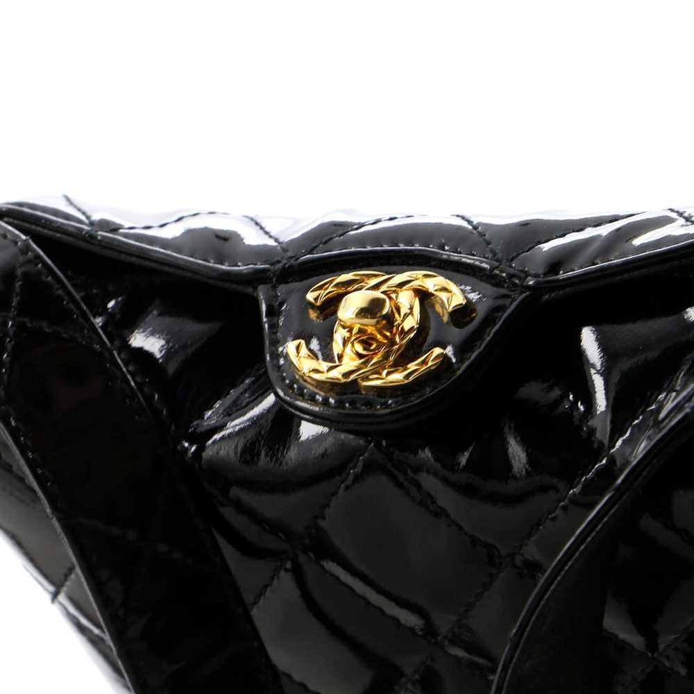 CHANEL Vintage CC Turnlock Box Bag Quilted Patent… - image 7