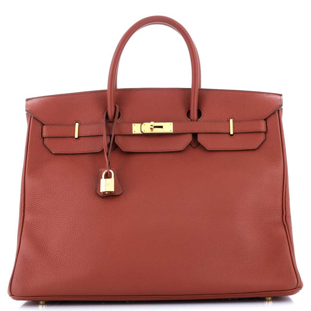 Hermes Birkin Handbag Brique Clemence with Gold H… - image 1