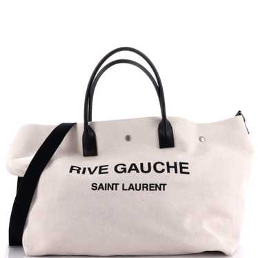 Saint Laurent Rive Gauche Shopper Tote Canvas Maxi