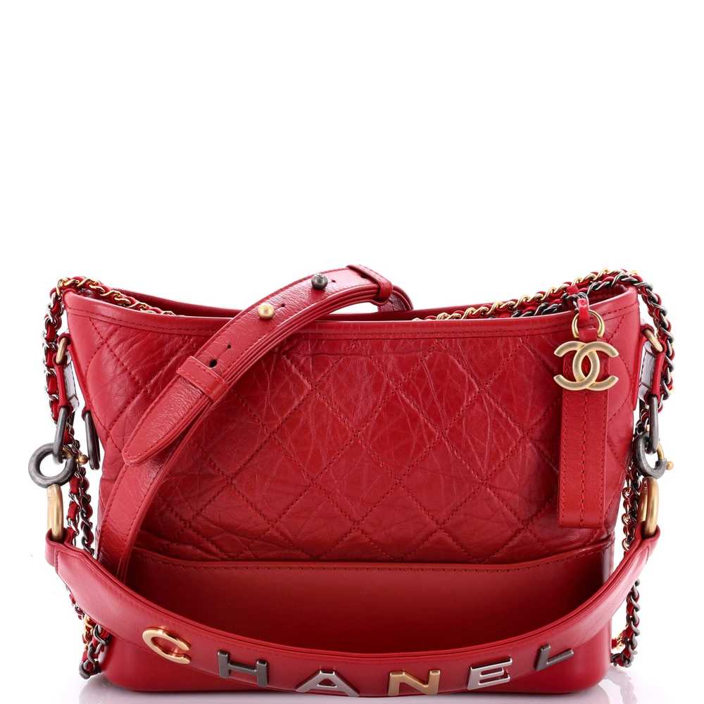 CHANEL Gabrielle Hobo with Logo Handle Quilted Ag… - image 1