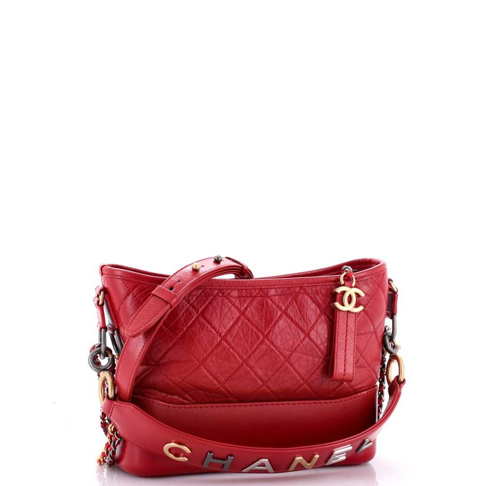 CHANEL Gabrielle Hobo with Logo Handle Quilted Ag… - image 3