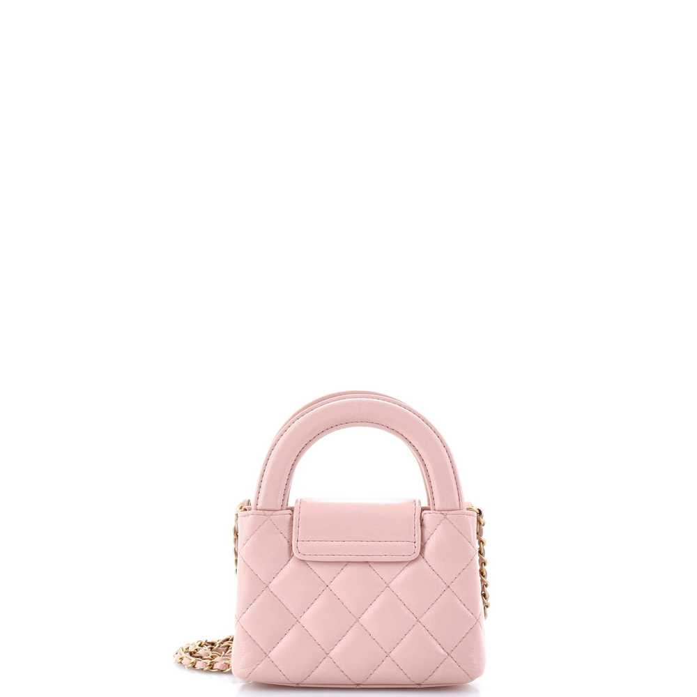 CHANEL Kelly Top Handle Clutch with Chain Quilted… - image 3