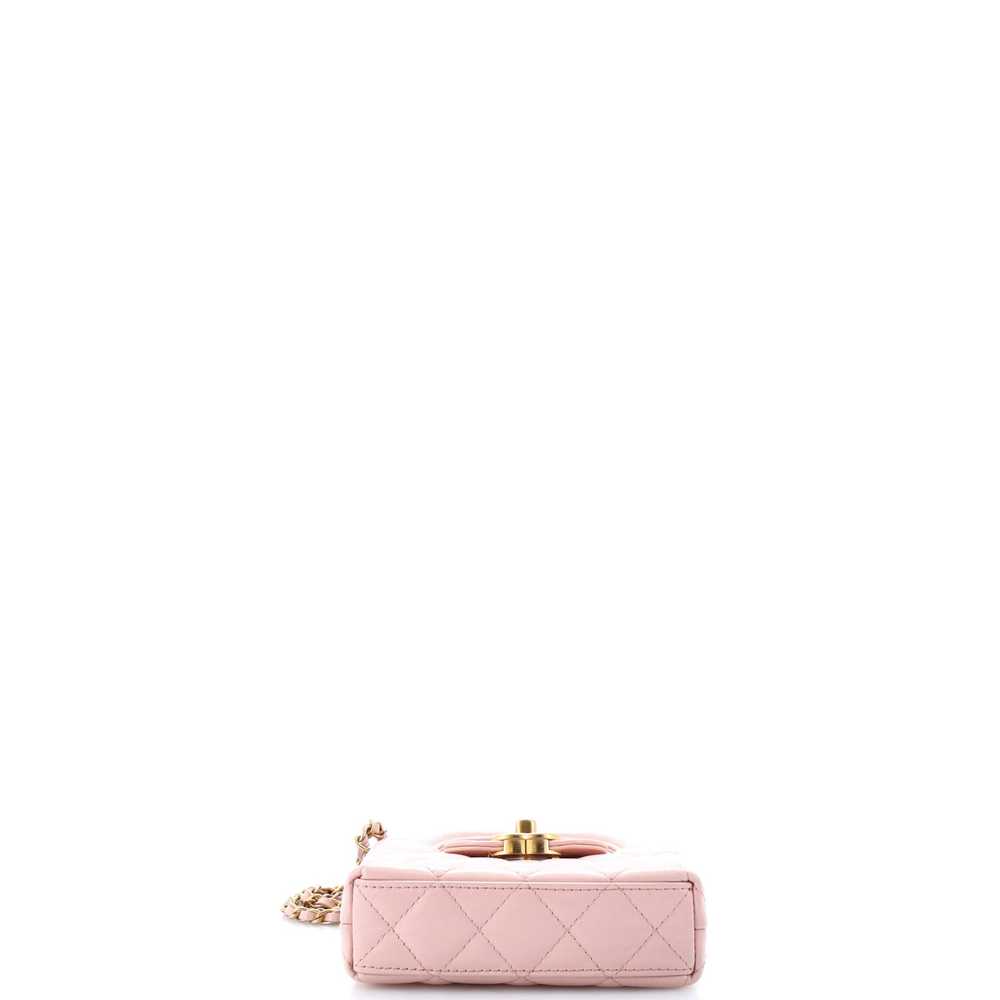 CHANEL Kelly Top Handle Clutch with Chain Quilted… - image 4