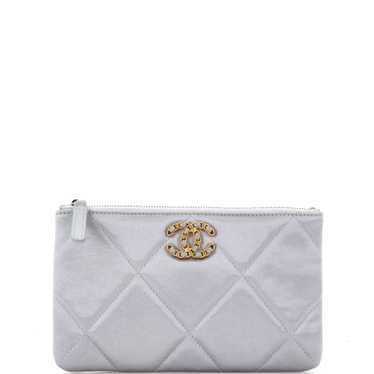 CHANEL 19 O Case Pouch Quilted Goatskin Small