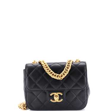 CHANEL Pending CC Square Flap Bag Quilted Lambskin