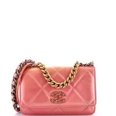 CHANEL 19 Wallet on Chain Quilted Iridescent Calf… - image 1