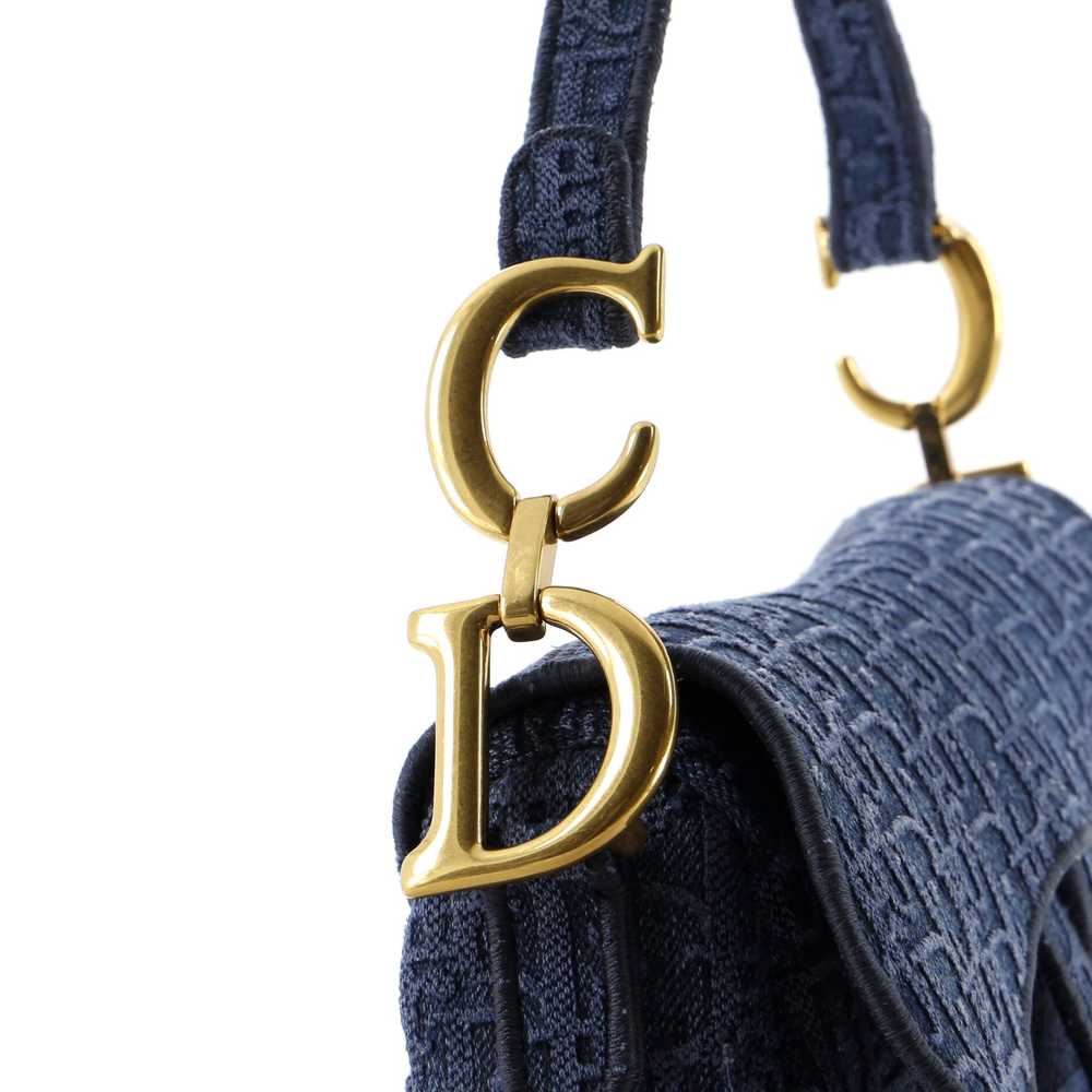 Christian Dior Saddle Handbag Oblique Denim Medium - image 6