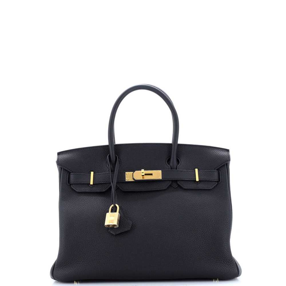 Hermes Birkin Handbag Noir Togo with Gold Hardwar… - image 1