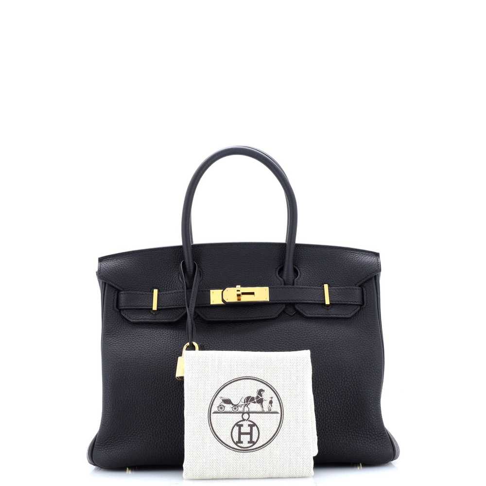 Hermes Birkin Handbag Noir Togo with Gold Hardwar… - image 2