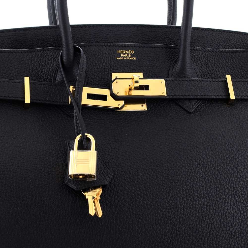 Hermes Birkin Handbag Noir Togo with Gold Hardwar… - image 7