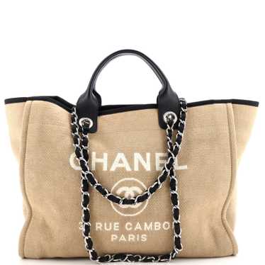 CHANEL Deauville Tote Canvas Medium