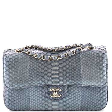 CHANEL Classic Double Flap Bag Python Medium