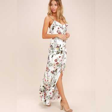 Lulu’s Bloom On Ivory Floral Print Maxi Dress - image 1