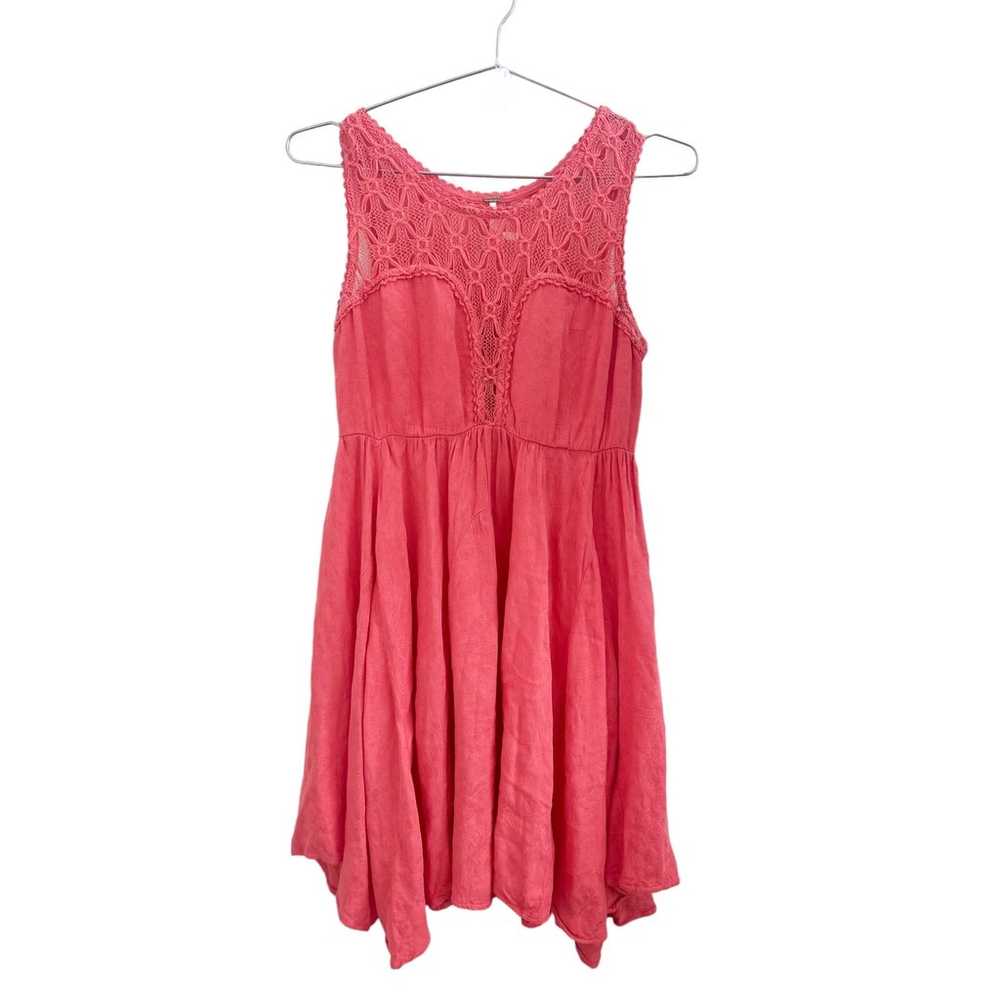 Free People Fiesta Crochet Coral Dress size S - image 3