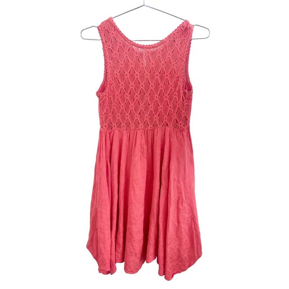 Free People Fiesta Crochet Coral Dress size S - image 4