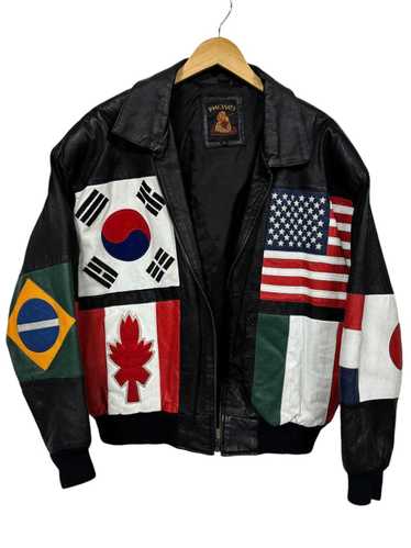 Designer Vintage 90's Phase 3 World Flag Leather J