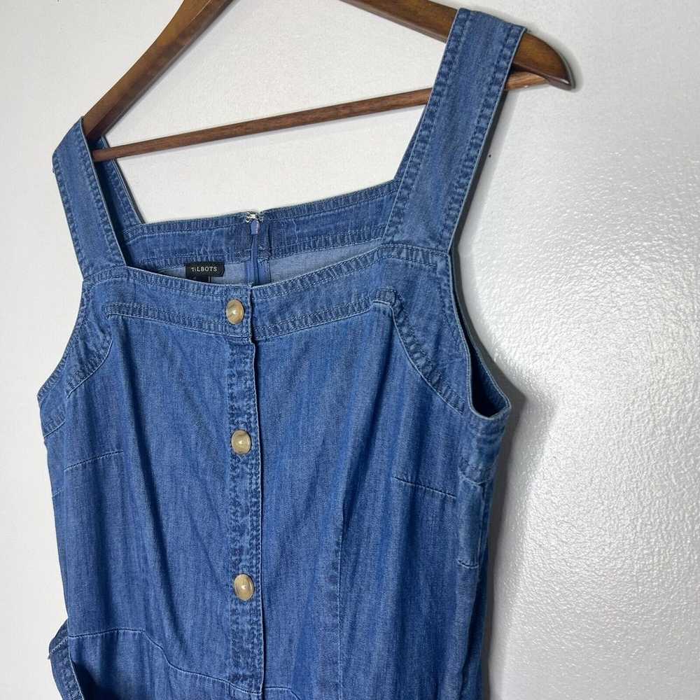 Talbots Women's Blue Denim Button Front Dress Bel… - image 2