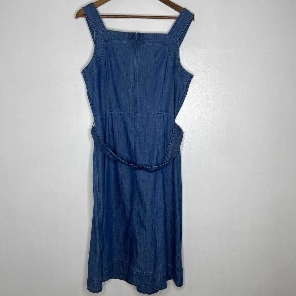 Talbots Women's Blue Denim Button Front Dress Bel… - image 8