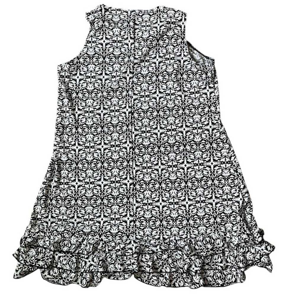 JBS Black & White Damask Shirred Neck Sleeveless … - image 11