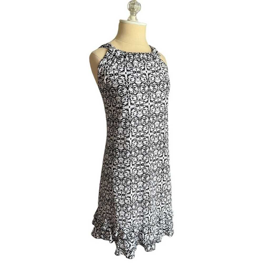 JBS Black & White Damask Shirred Neck Sleeveless … - image 2