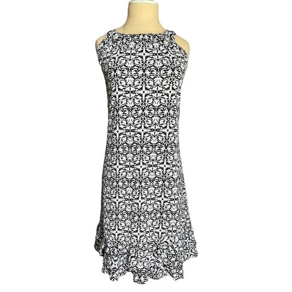 JBS Black & White Damask Shirred Neck Sleeveless … - image 4