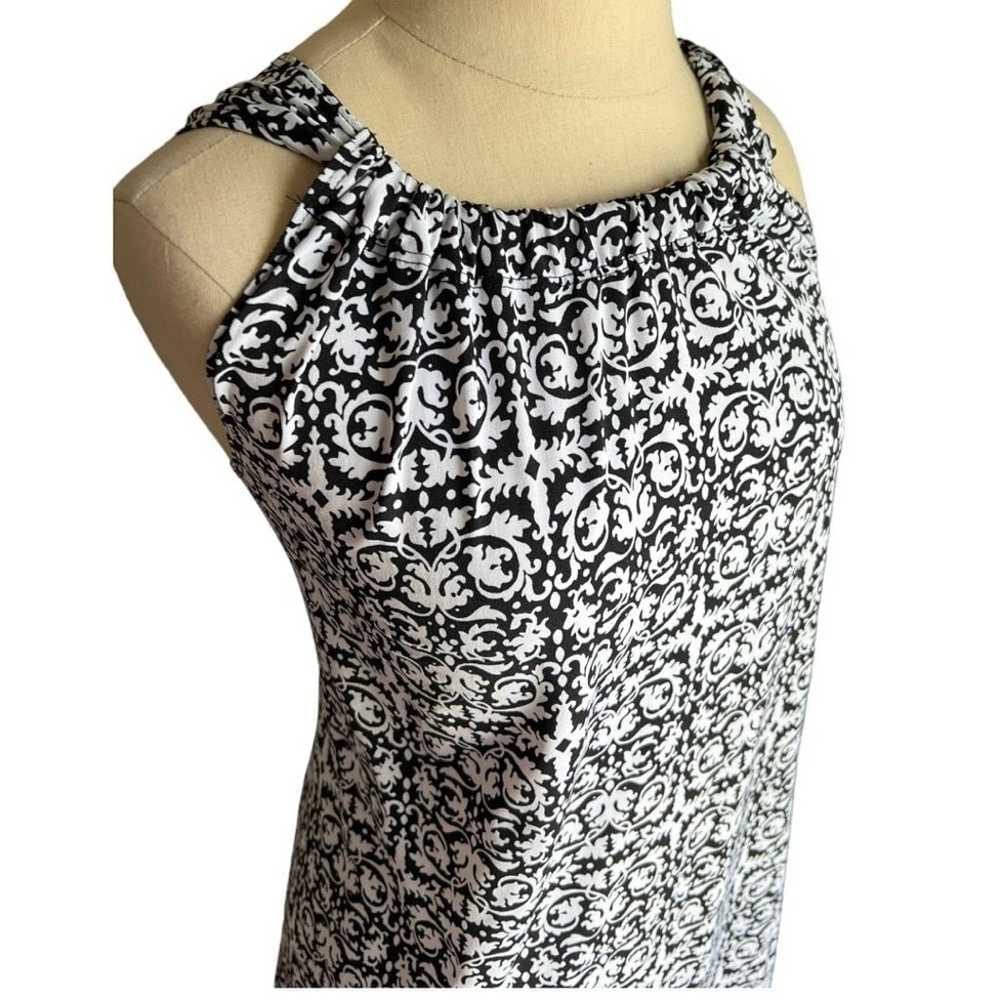 JBS Black & White Damask Shirred Neck Sleeveless … - image 6