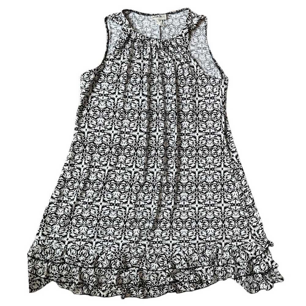 JBS Black & White Damask Shirred Neck Sleeveless … - image 8