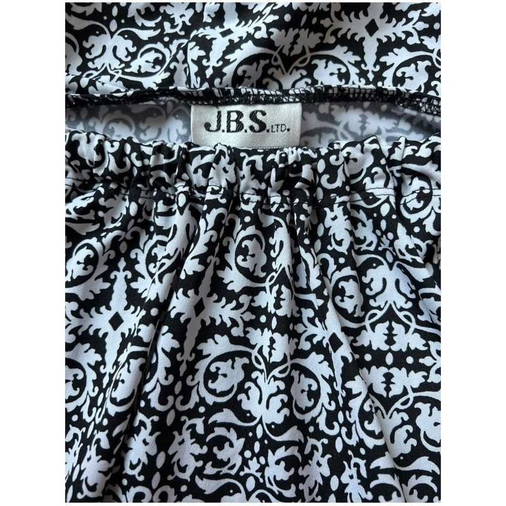 JBS Black & White Damask Shirred Neck Sleeveless … - image 9