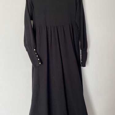 Black Long Sleeve Knit Long Dress - image 1