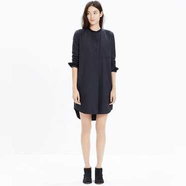 Madewell Flannel Latitude Shirtdress Charcoal Grey