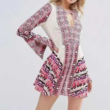 Free People Tegan Border Printed Mini Dress