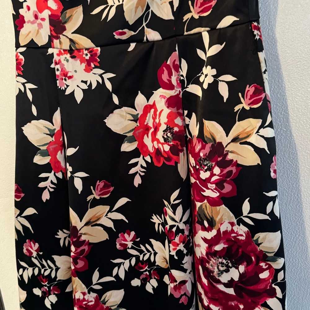 White House Black Market Floral Black Dress with … - image 3