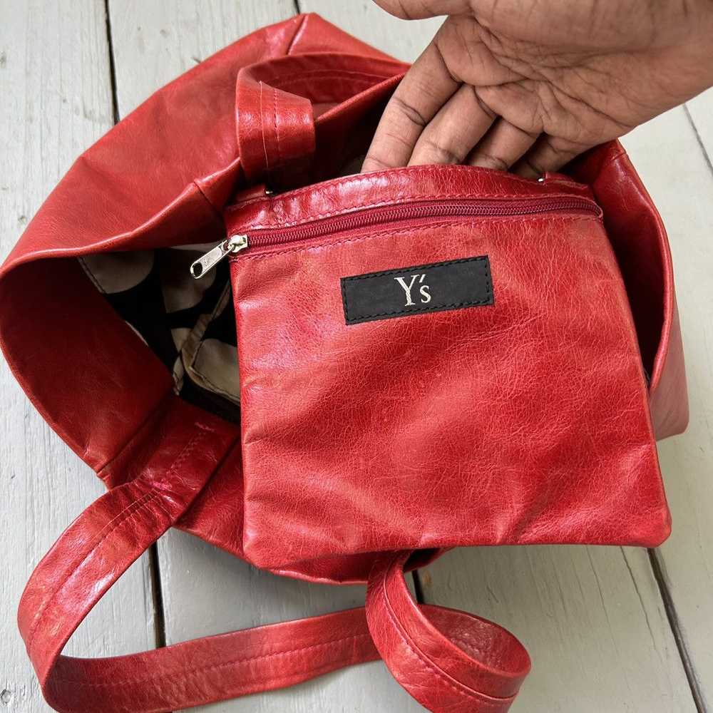 Yohji Yamamoto Ys Red Leather Tote Bag - image 4