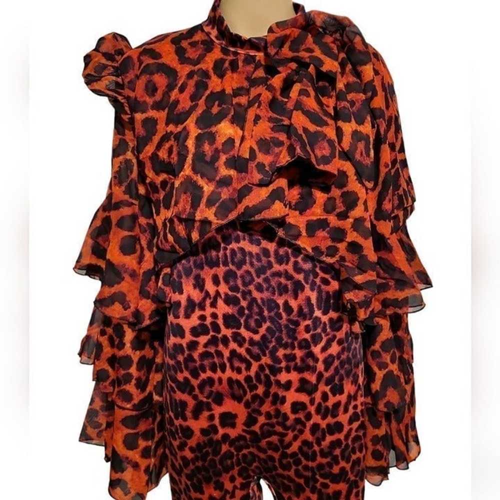 K + Glam Red Cheetah Jumpsuit (Size 1XL) - image 4