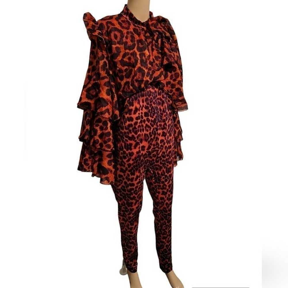 K + Glam Red Cheetah Jumpsuit (Size 1XL) - image 5