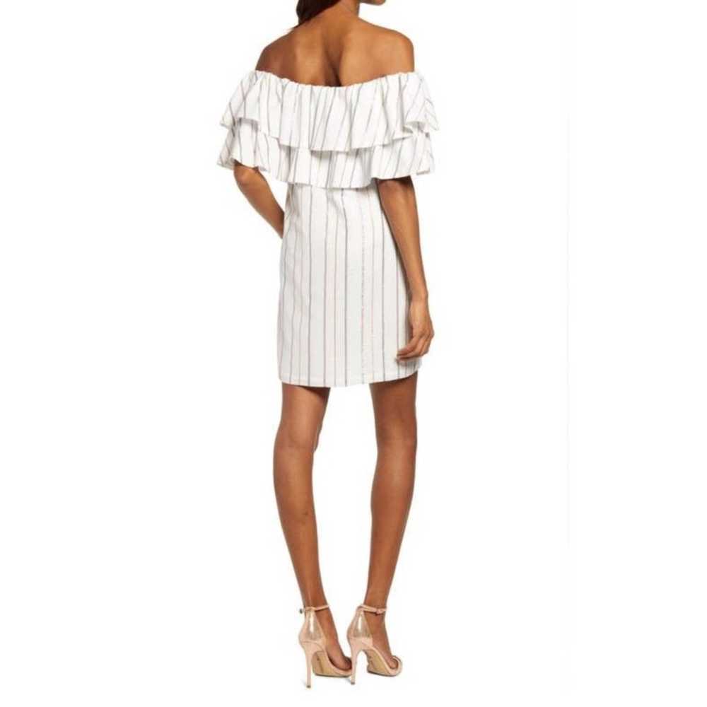 CHARLES HENRY Metallic Stripe Ivory Off the Shoul… - image 2