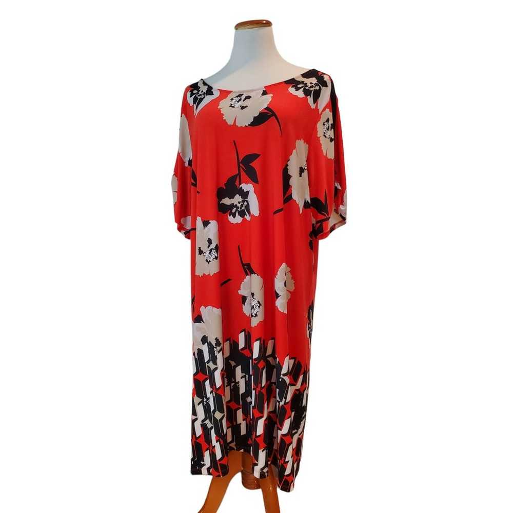 1920s Style Calvin Klein Red Floral Print Gatsby … - image 10