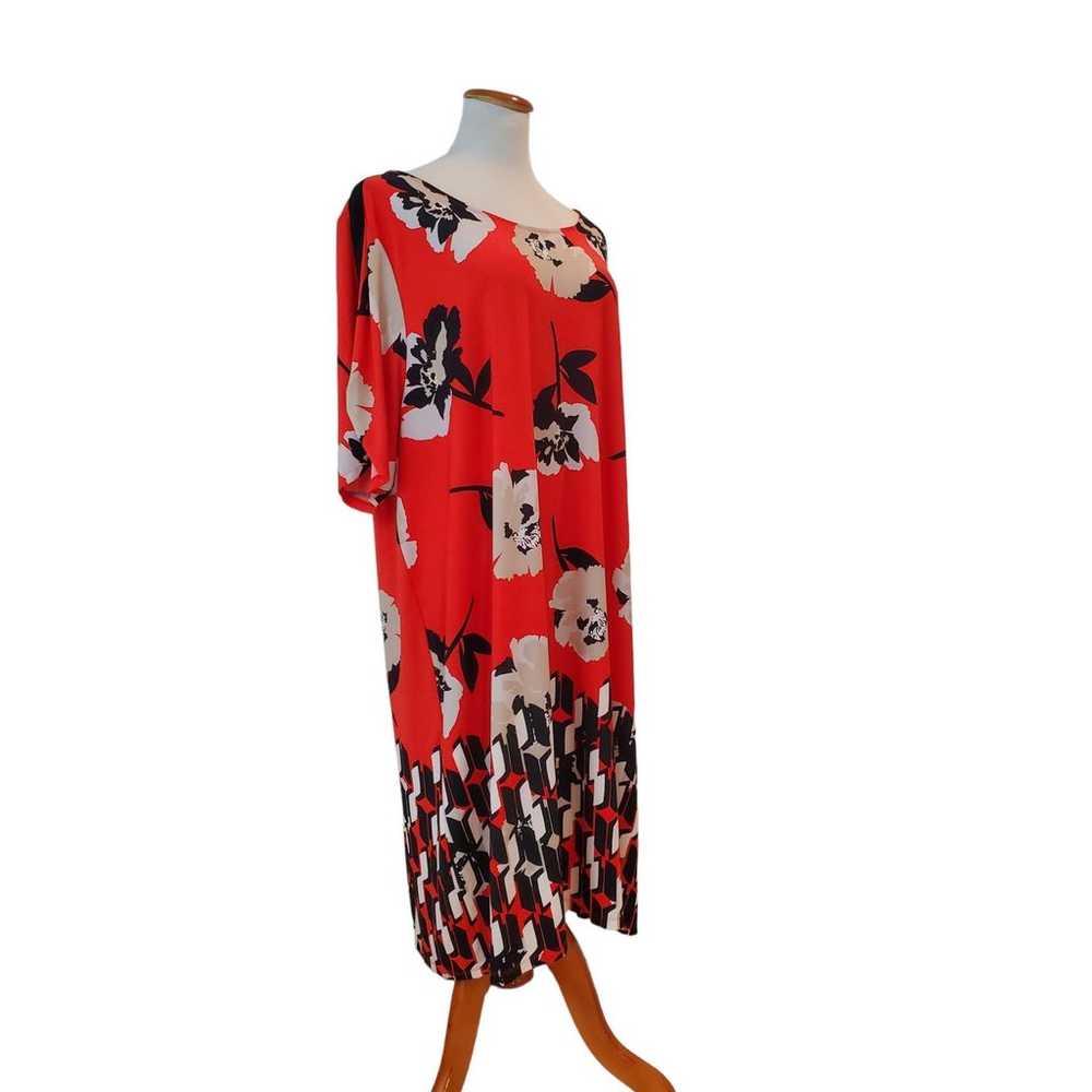 1920s Style Calvin Klein Red Floral Print Gatsby … - image 11