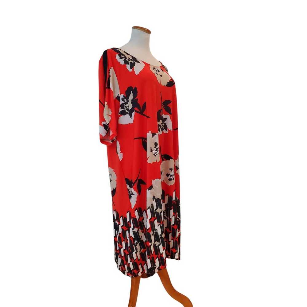 1920s Style Calvin Klein Red Floral Print Gatsby … - image 2