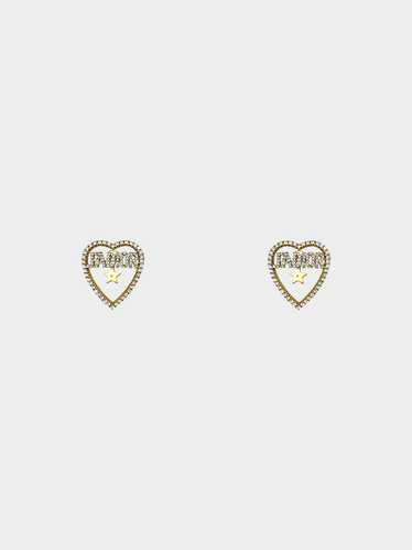 Christian Dior 2010s J’Adior Crystal Heart Pierced