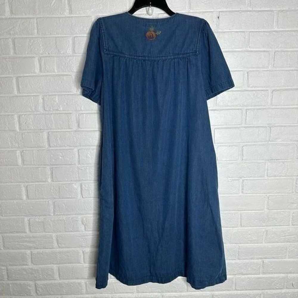 Go Softly Patio Denim Dress Pumpkin Patch Fall Zi… - image 6