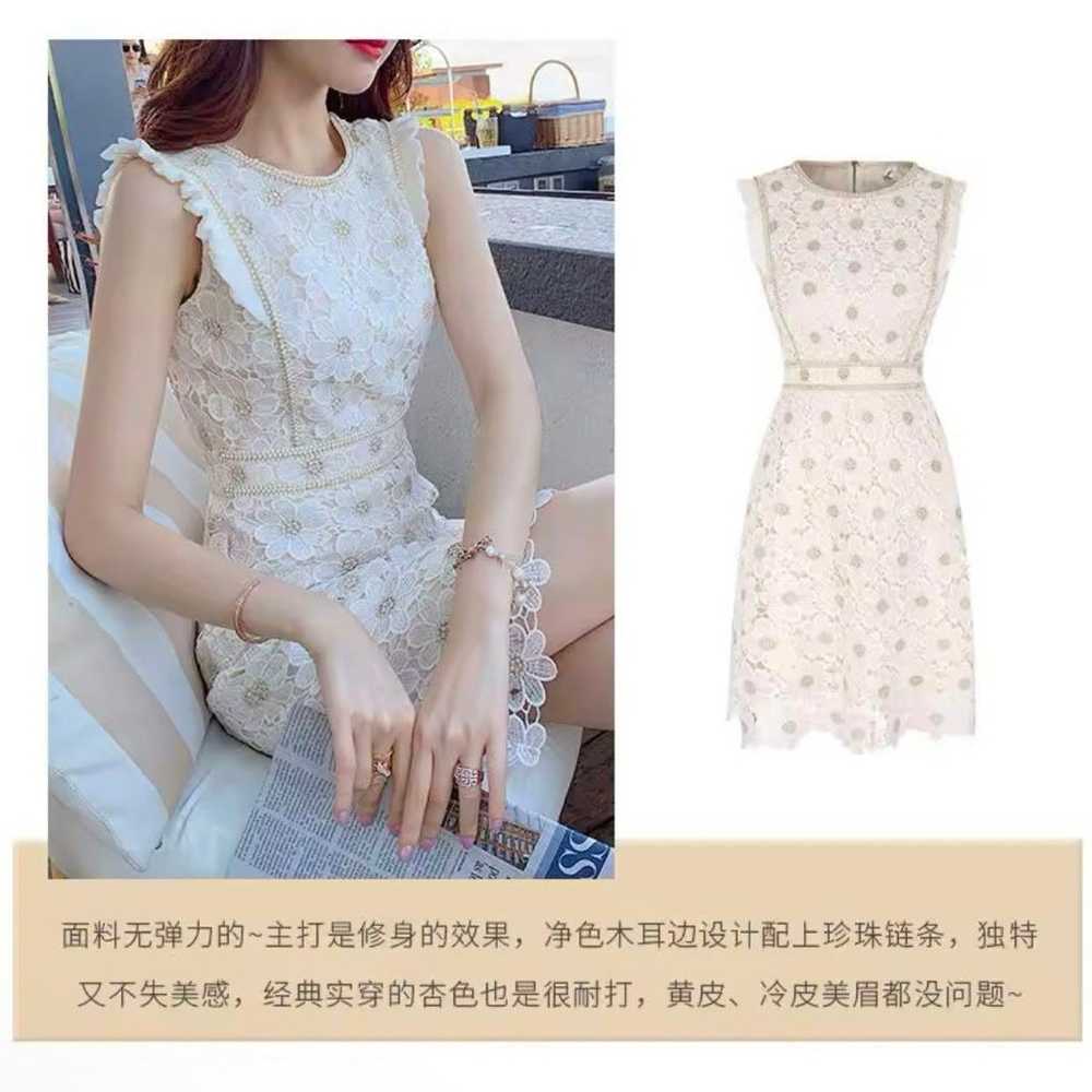 White Lace Frilled Dress - Flower - image 3