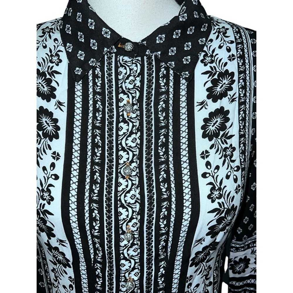 Anthropologie Cyrena Black & White Floral Paisley… - image 6