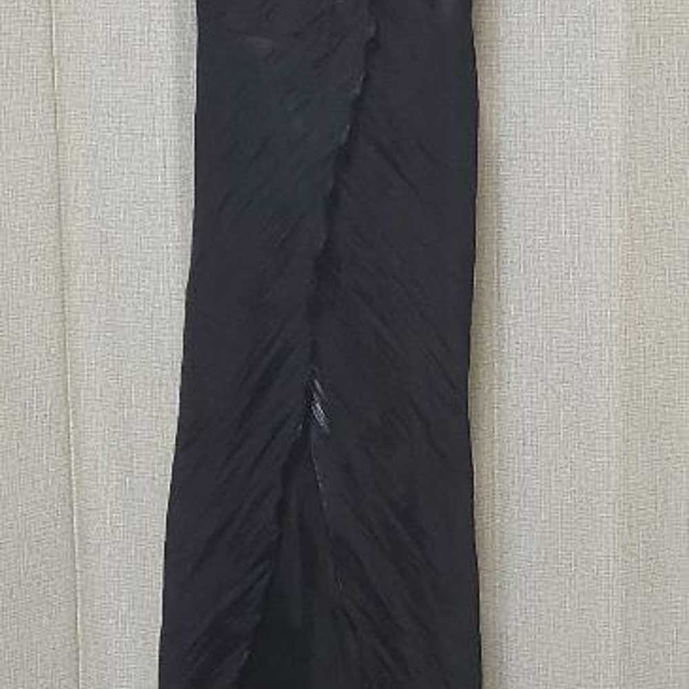 Black slip dress, maxi length, V-neck. - image 1