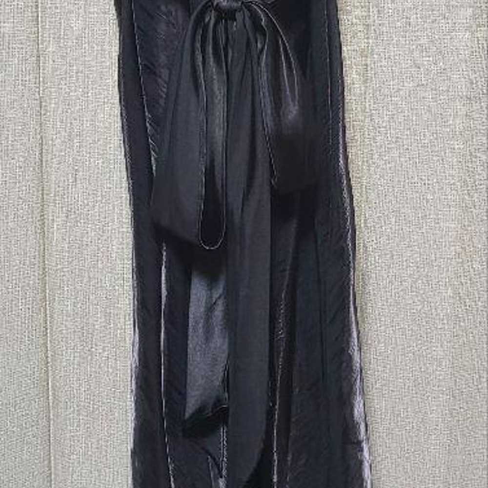 Black slip dress, maxi length, V-neck. - image 2