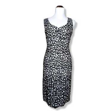 Karl Lagerfeld Animal Print Sheath Dress Black Wh… - image 1