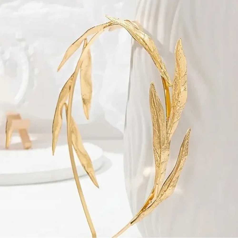 New Gold Leaf Headband Bridal Elegant - image 1